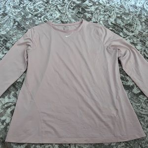 Women’s Nike Long Sleeve Dri-FIT Top - Light Pink - Size XL